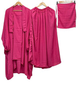 Premium Dark Pink 3-Piece jilbab Set